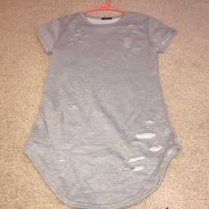 Trendy Cute Gray Dress/Long Shirt With Holes